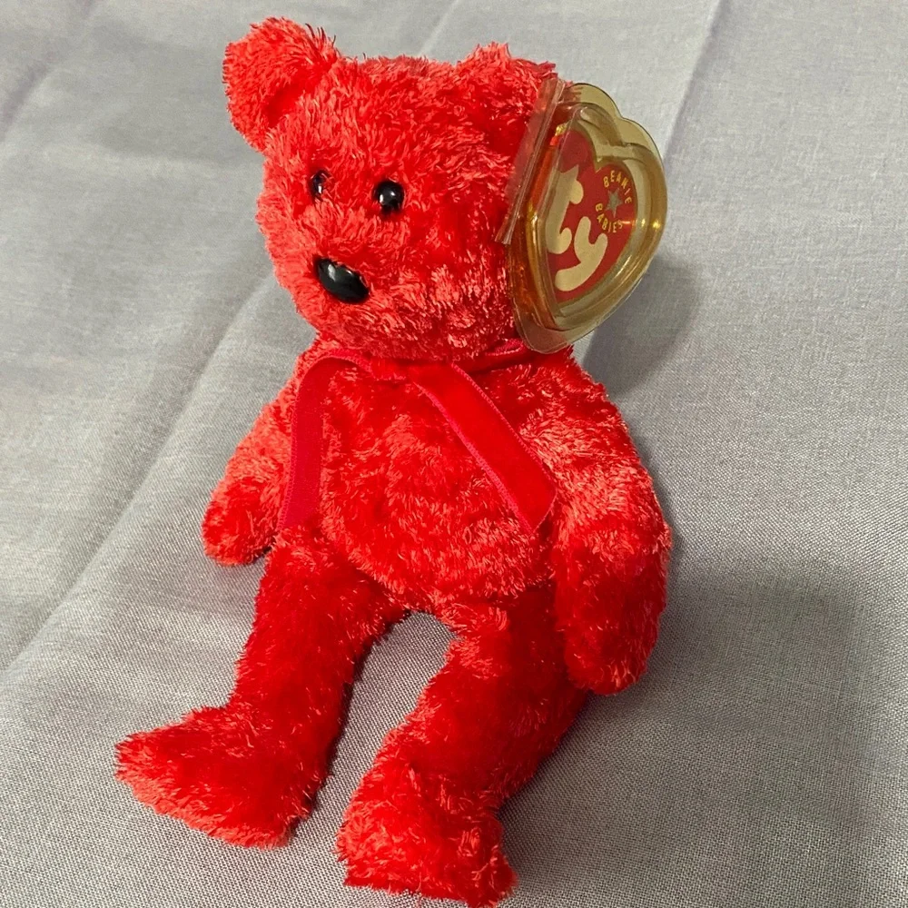 2001 Ty Beanie Baby Cizzle The Vibrant Red Bear Teddy Bear
